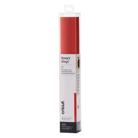 Cricut Smart Vinyl Permanent 33X91Cm 1 Sheet (Shimmer Red); Works without a cutting mat – just load & go!; Dishwasher friendly; Weather-resistant, ideal for outdoor projects; For Cricut Explore® 3 & Cricut Maker® 3